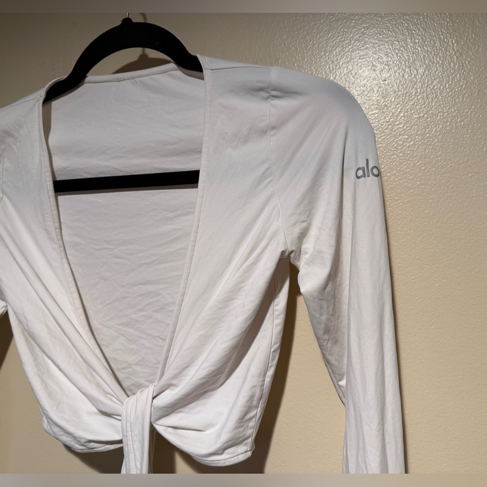 ALO Yoga White Escalate Wrap Top - Picture 9 of 15